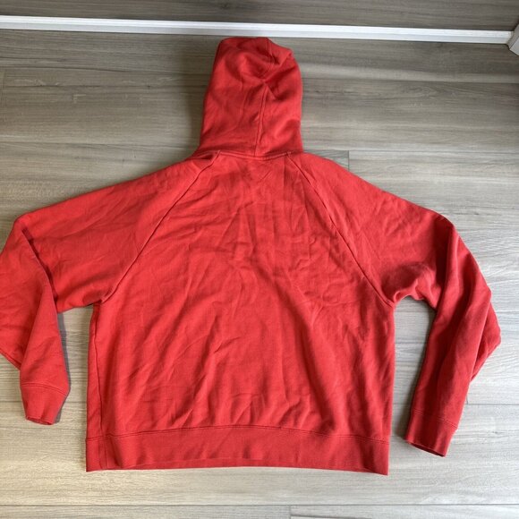 Vintage Y2K Nike Sportswear NSW Block Logo Hoodie  Sweater - Mens Medium Orange - Picture 8 of 10